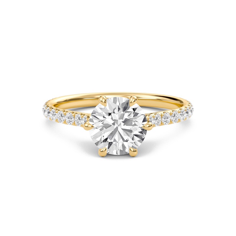 Cathedral Pave Adorned 6 Prong Ring