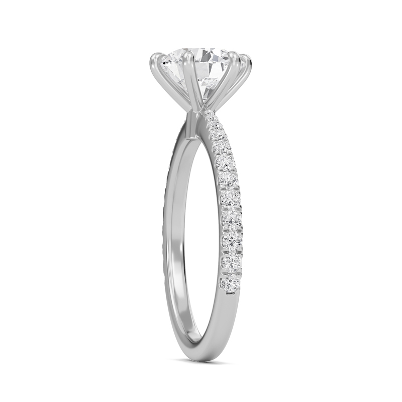 Classic Pave Six Prong Engagement Ring
