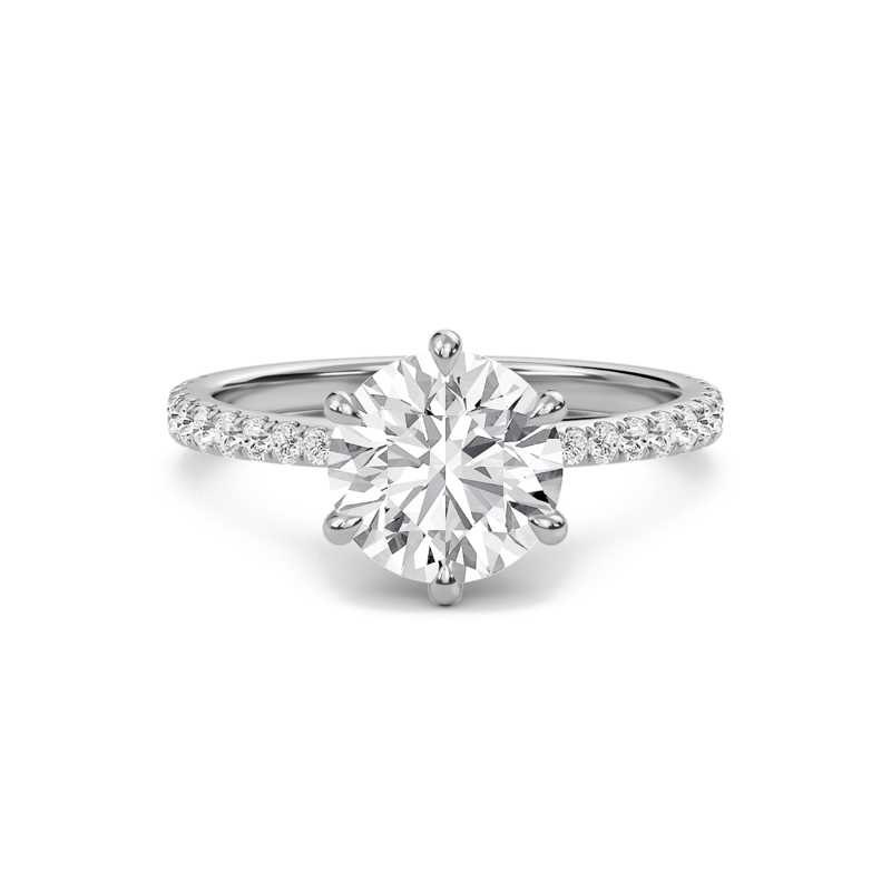 Classic Pave Six Prong Engagement Ring