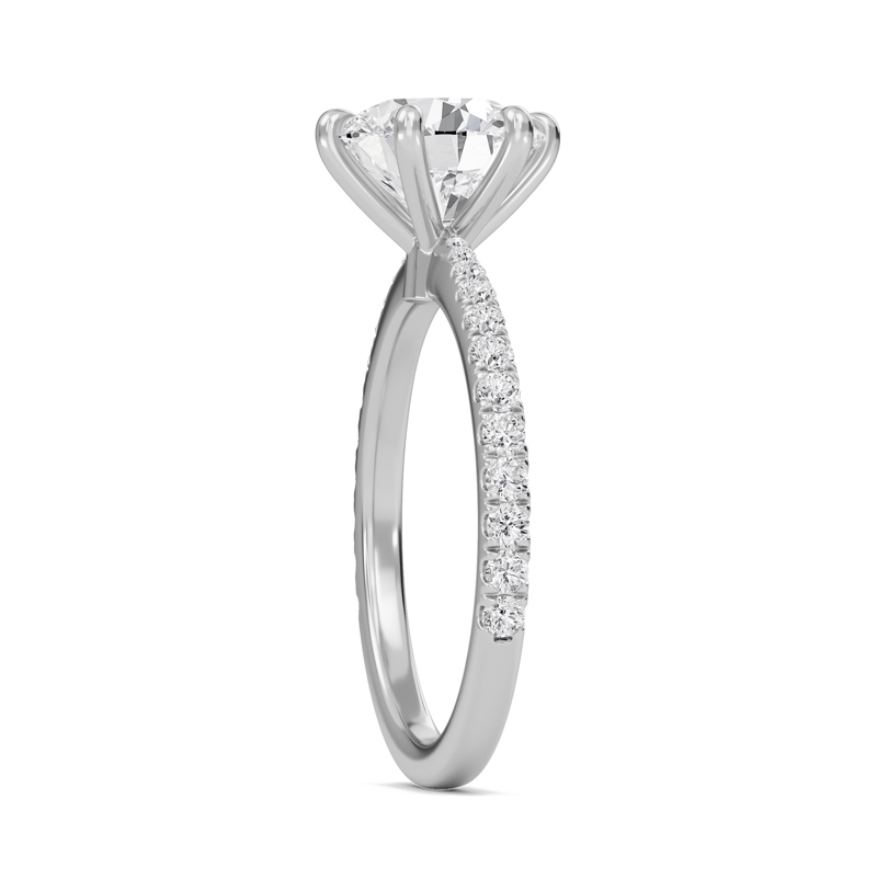 Classic Pave Six Prong Engagement Ring
