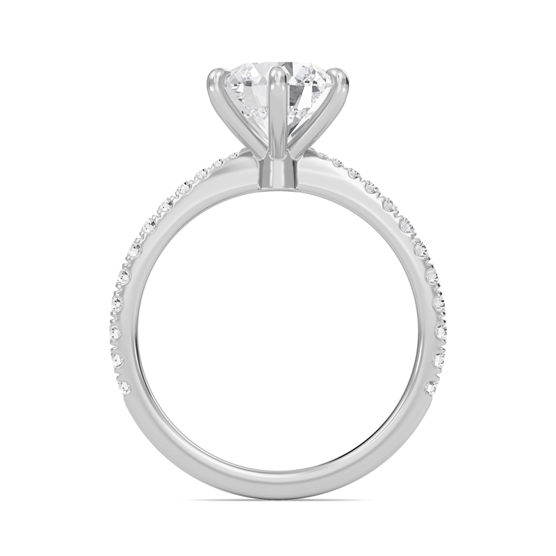 Classic Pave Six Prong Engagement Ring