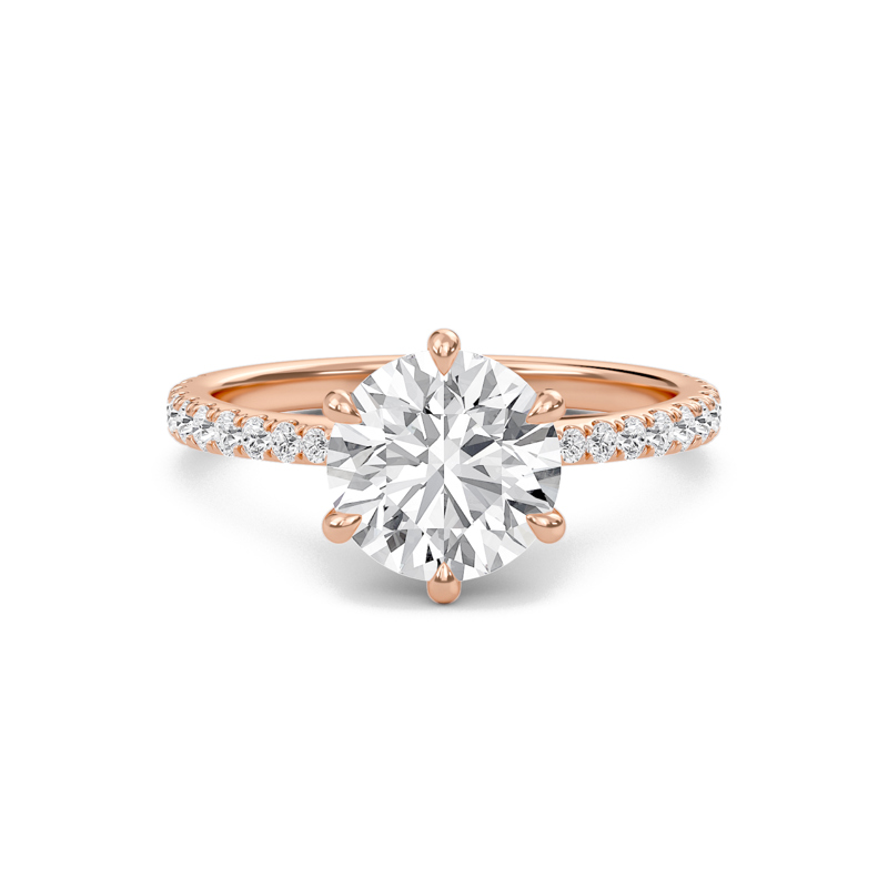 Classic Pave Six Prong Engagement Ring