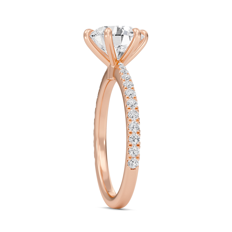 Classic Pave Six Prong Engagement Ring