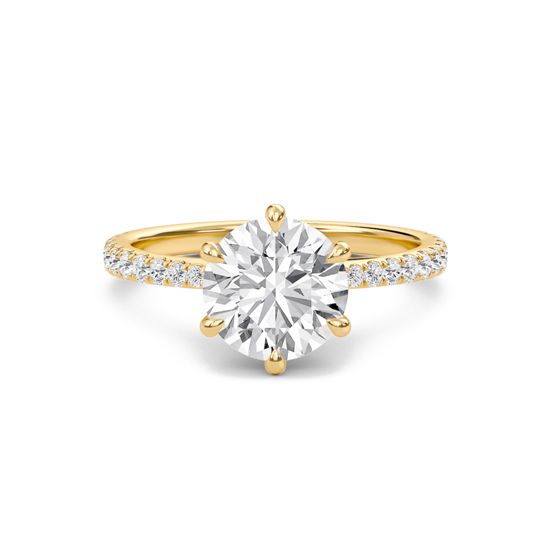Classic Pave Six Prong Engagement Ring