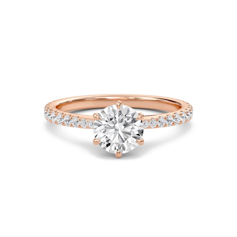 Classic Pave Six Prong Engagement Ring
