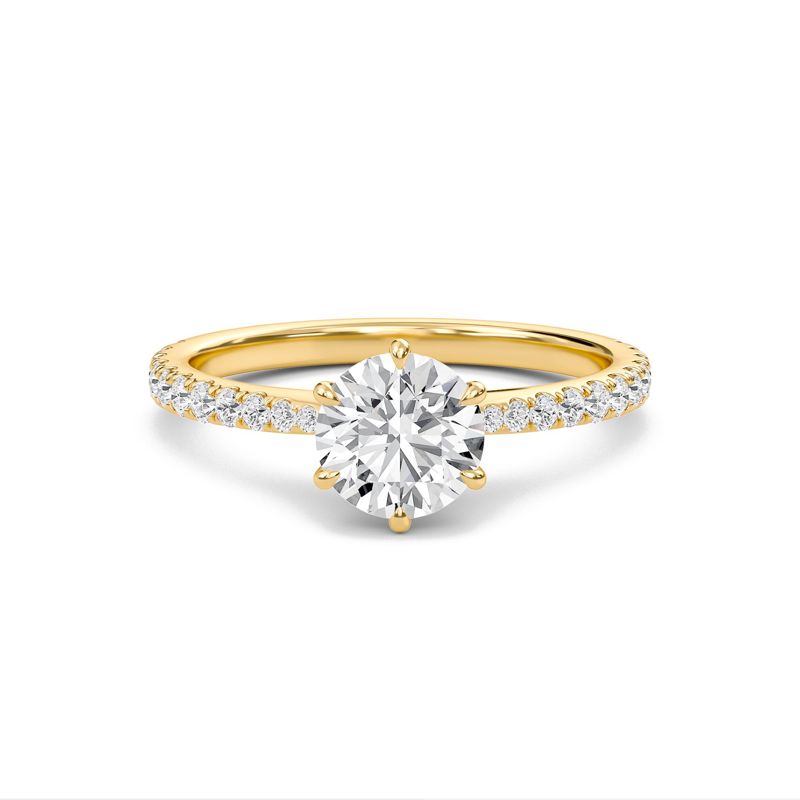 Classic Pave Six Prong Engagement Ring