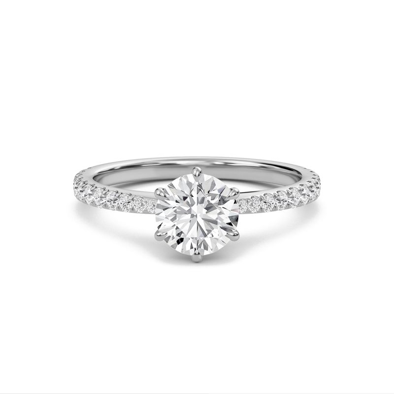 Classic Pave Six Prong Engagement Ring
