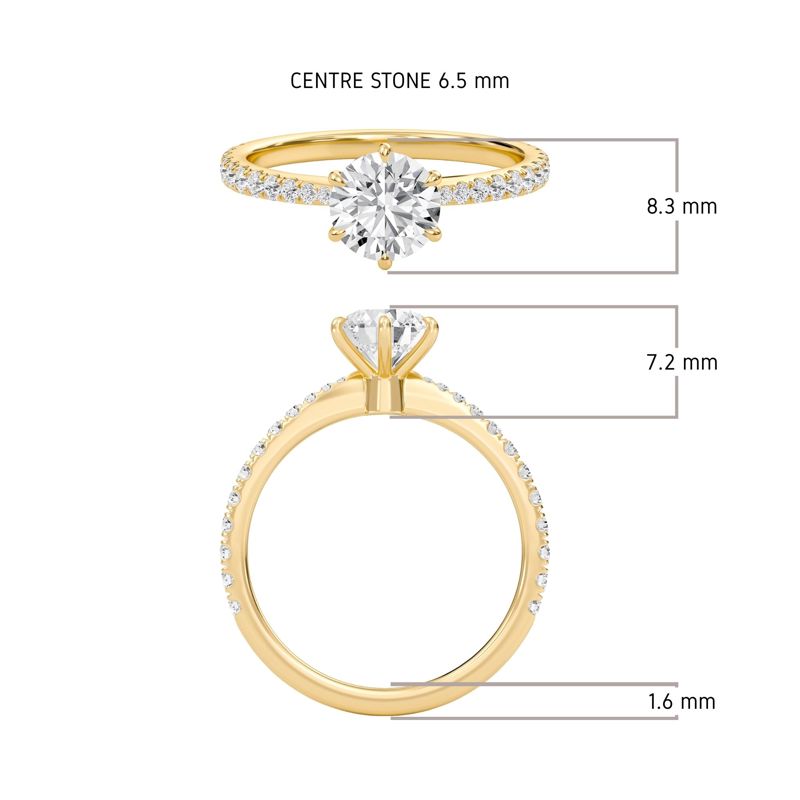 Classic Pave Six Prong Engagement Ring
