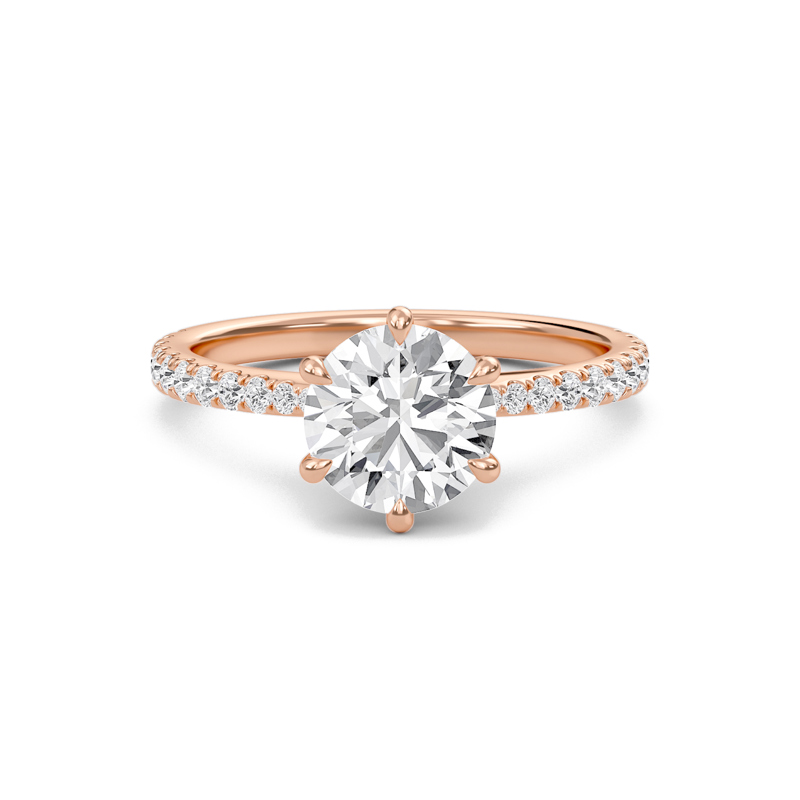 Classic Pave Six Prong Engagement Ring