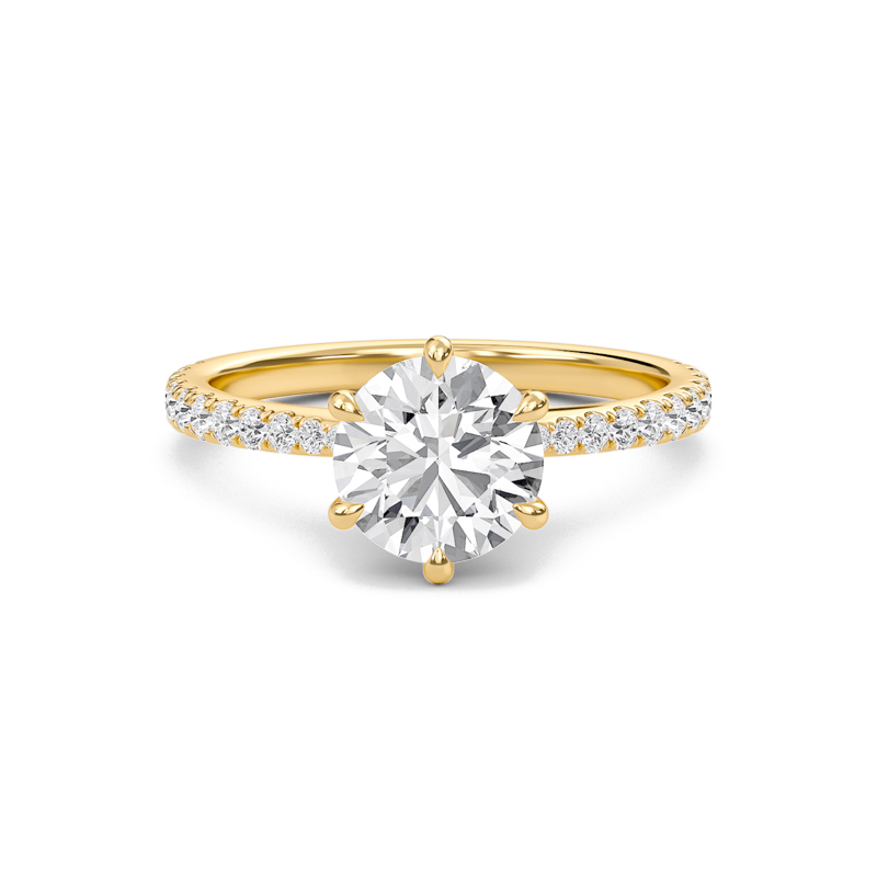 Classic Pave Six Prong Engagement Ring