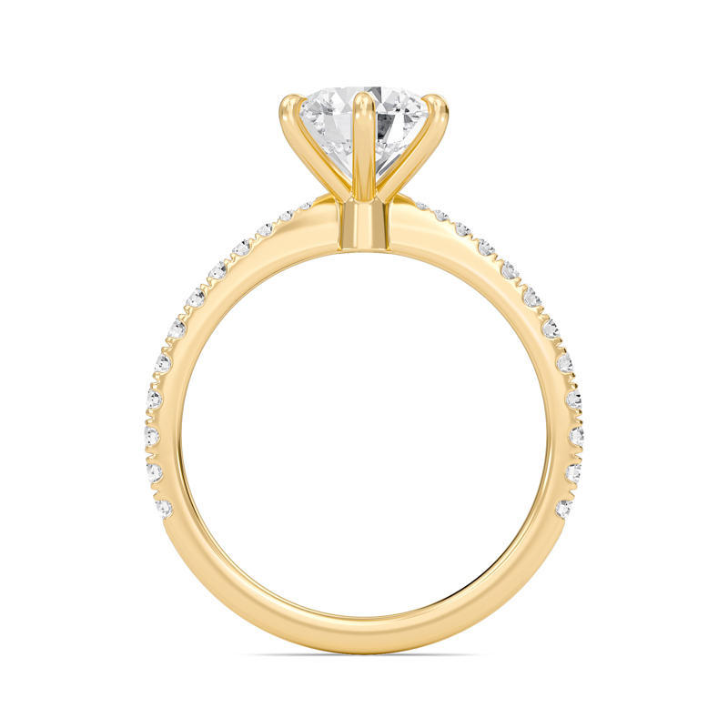 Classic Pave Six Prong Engagement Ring