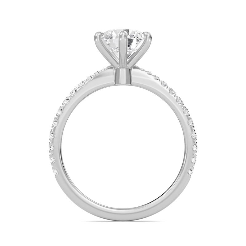 Classic Pave Six Prong Engagement Ring
