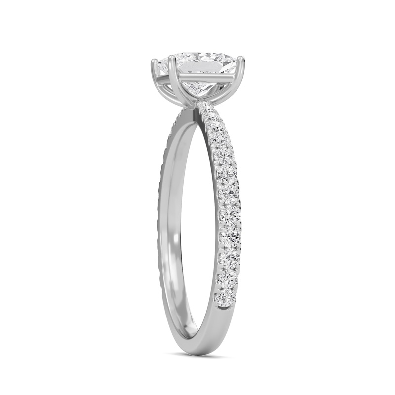 Princess Elegant Pave Engagement Ring