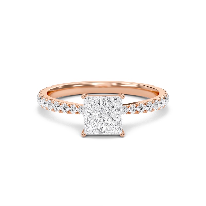 Princess Elegant Pave Engagement Ring