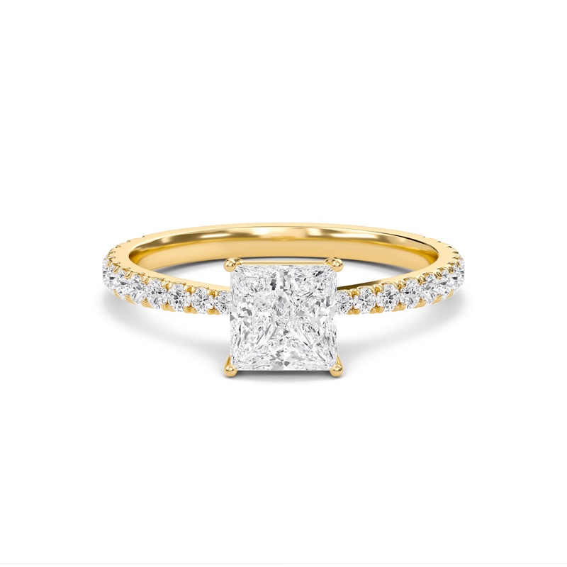 Princess Elegant Pave Engagement Ring