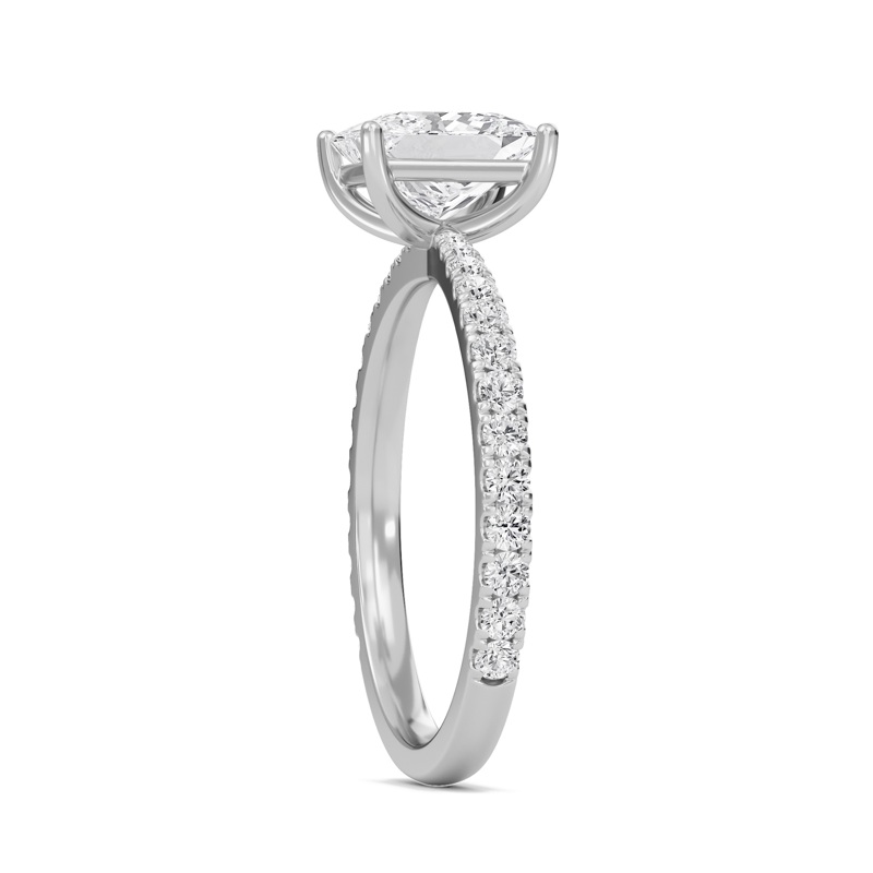 Princess Elegant Pave Engagement Ring