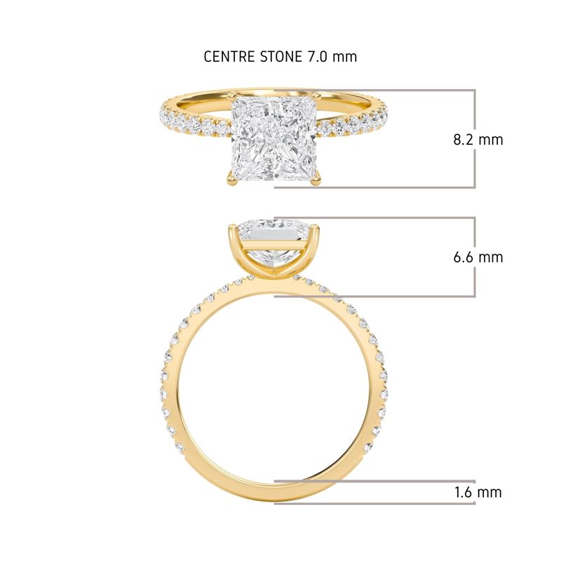 Princess Elegant Pave Engagement Ring
