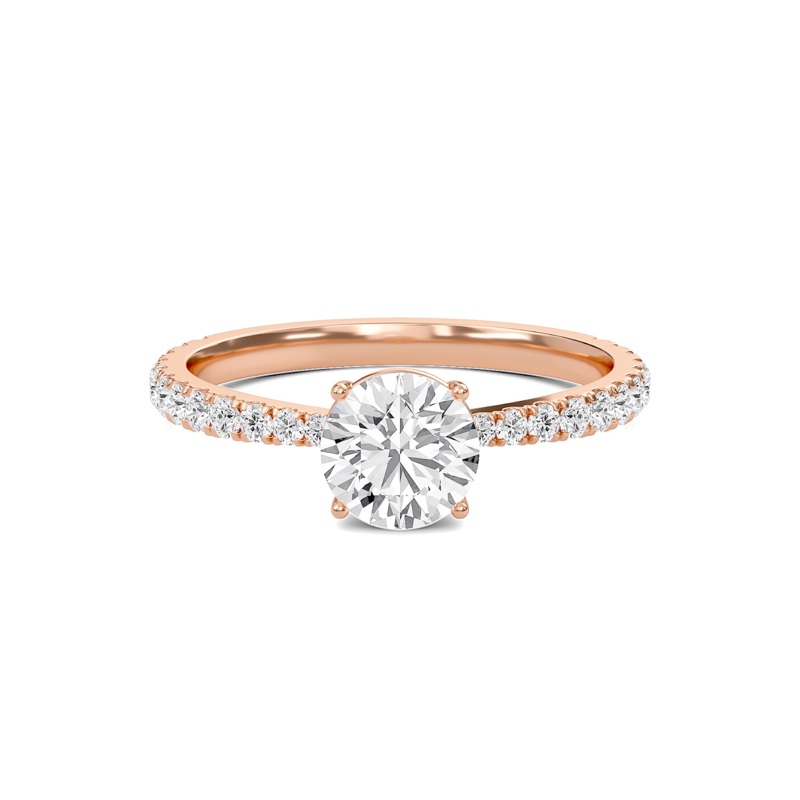 Round Elegant Pave Engagement Ring