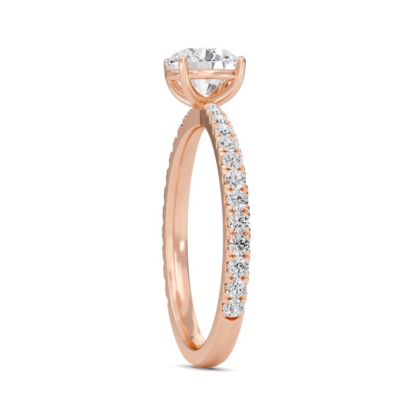 Round Elegant Pave Engagement Ring