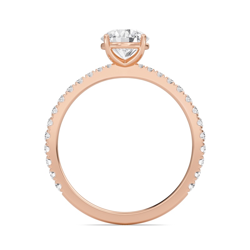 Round Elegant Pave Engagement Ring