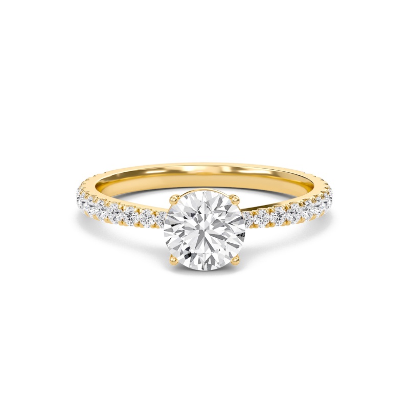 Round Elegant Pave Engagement Ring