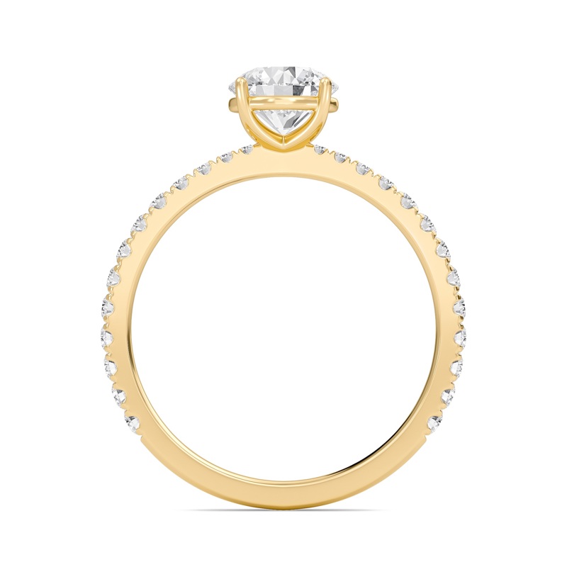 Round Elegant Pave Engagement Ring