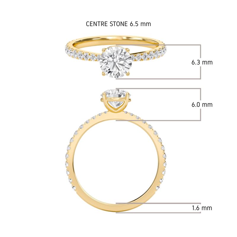 Round Elegant Pave Engagement Ring