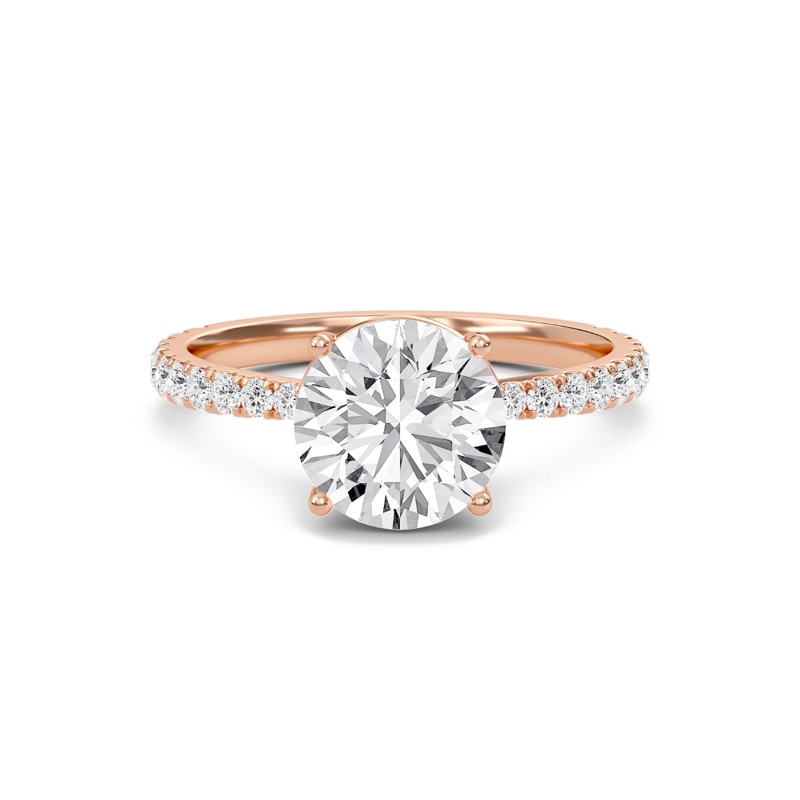 Round Elegant Pave Engagement Ring