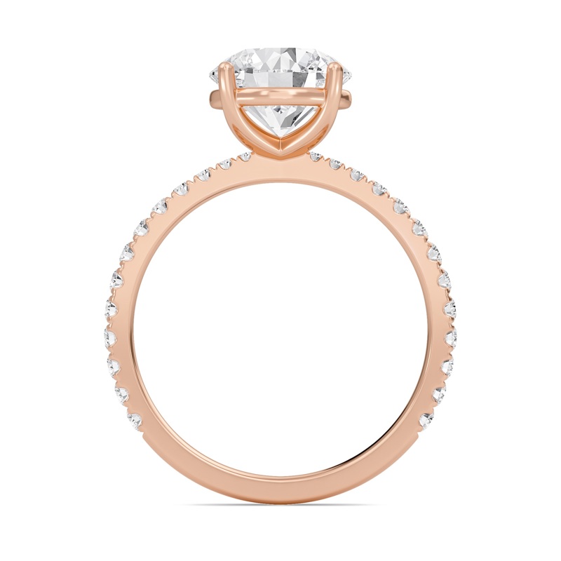 Round Elegant Pave Engagement Ring