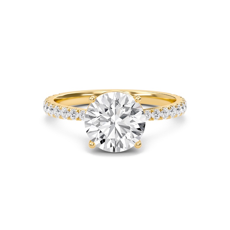 Round Elegant Pave Engagement Ring