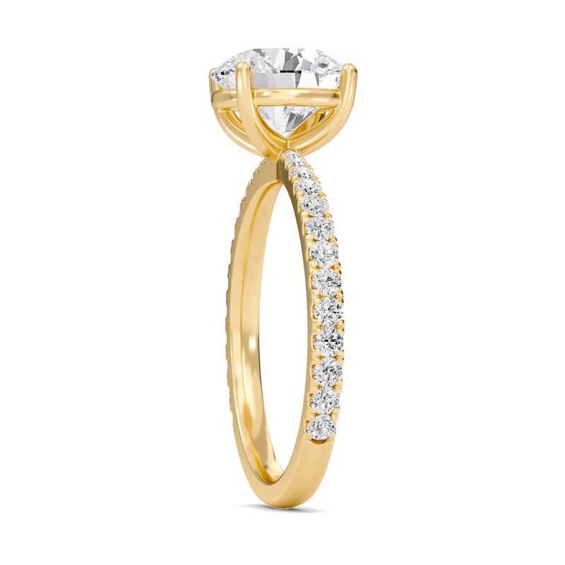 Round Elegant Pave Engagement Ring