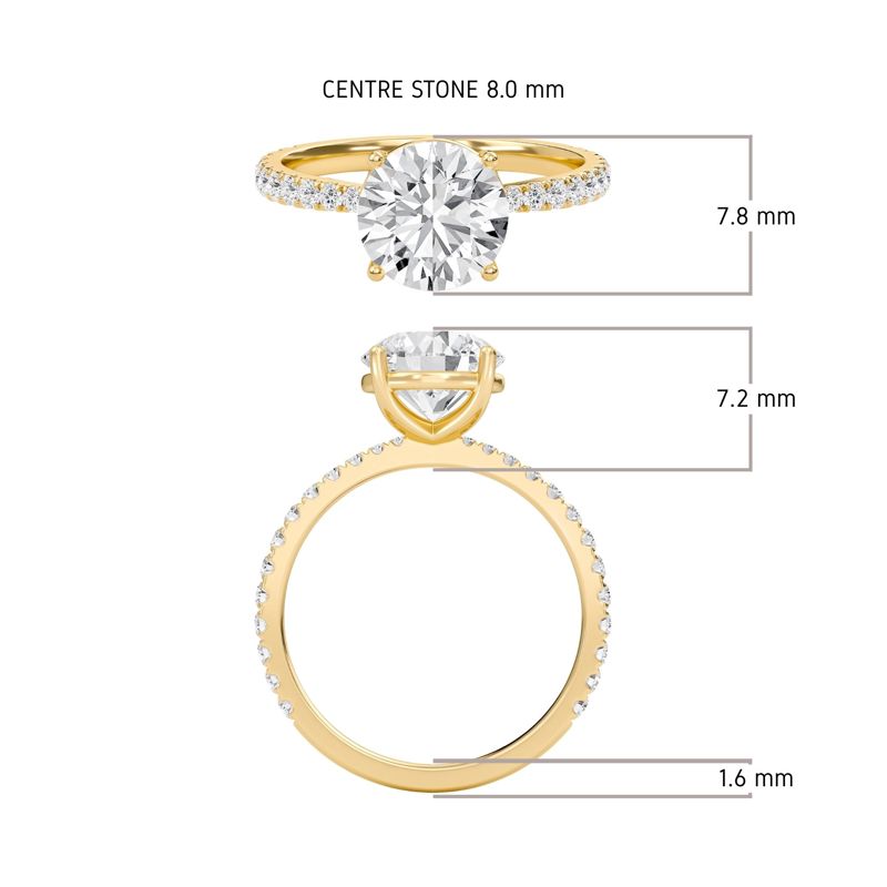 Round Elegant Pave Engagement Ring