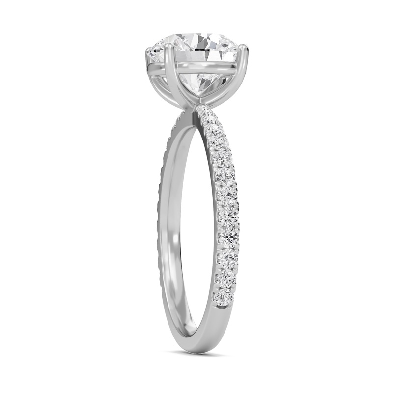Round Elegant Pave Engagement Ring