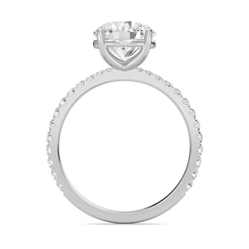 Round Elegant Pave Engagement Ring