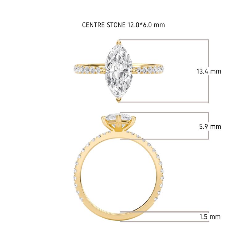 Marquise Elegant Pave Engagement Ring