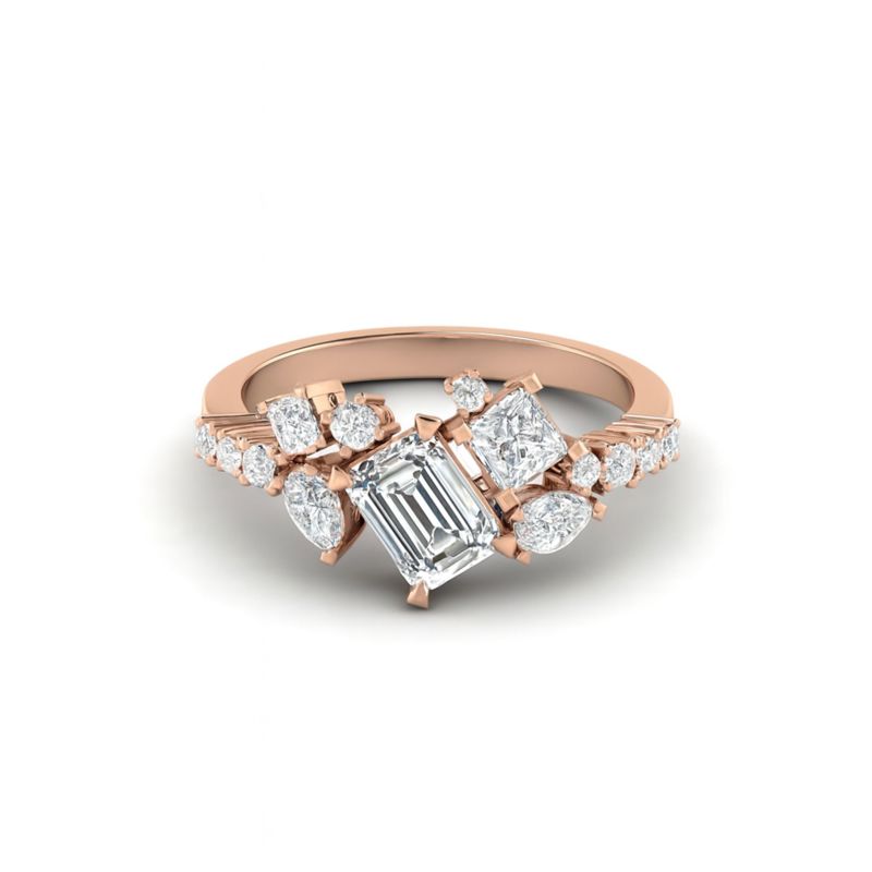 Emerald Cut Mosaic Ring
