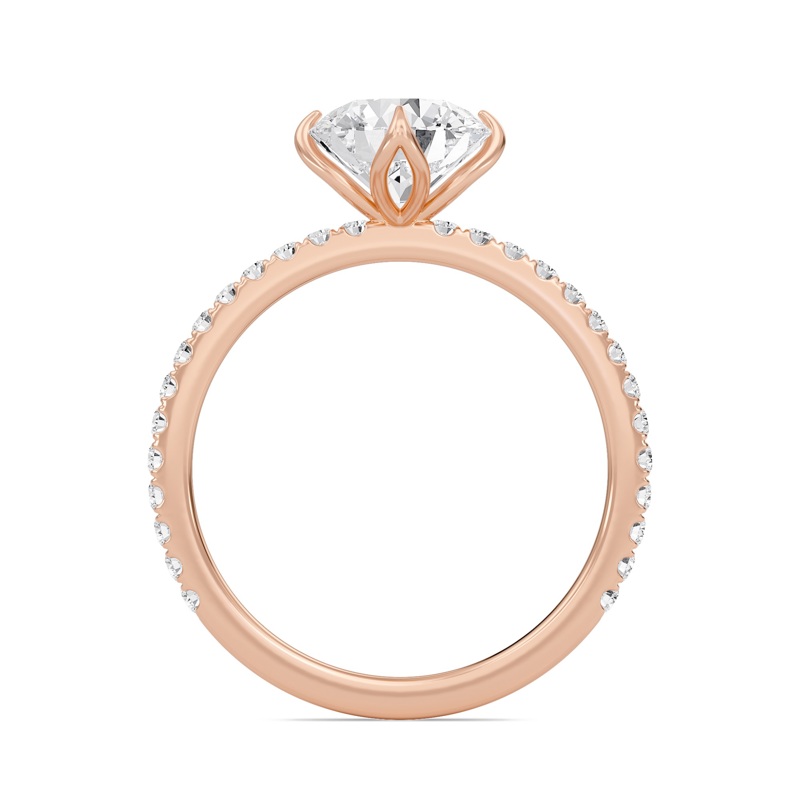 Pave Claw Prong Engagement Ring
