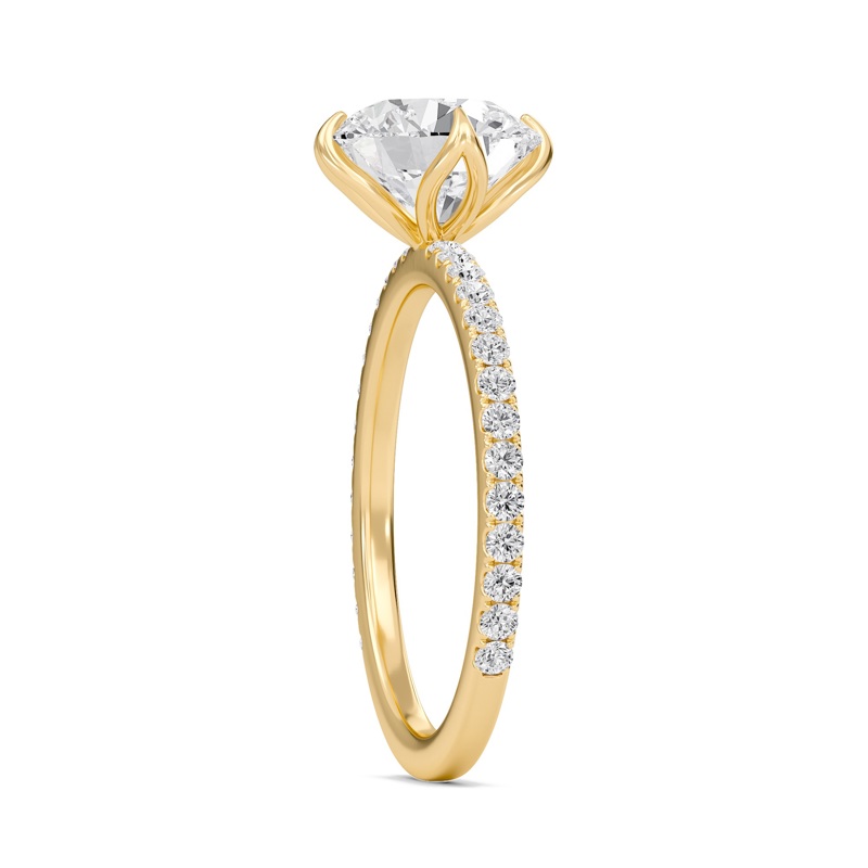 Pave Claw Prong Engagement Ring