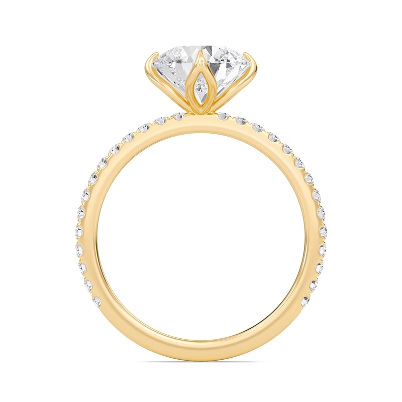 Pave Claw Prong Engagement Ring