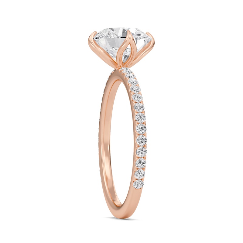 Pave Claw Prong Engagement Ring