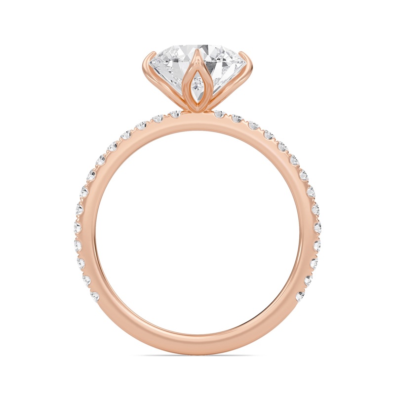Pave Claw Prong Engagement Ring