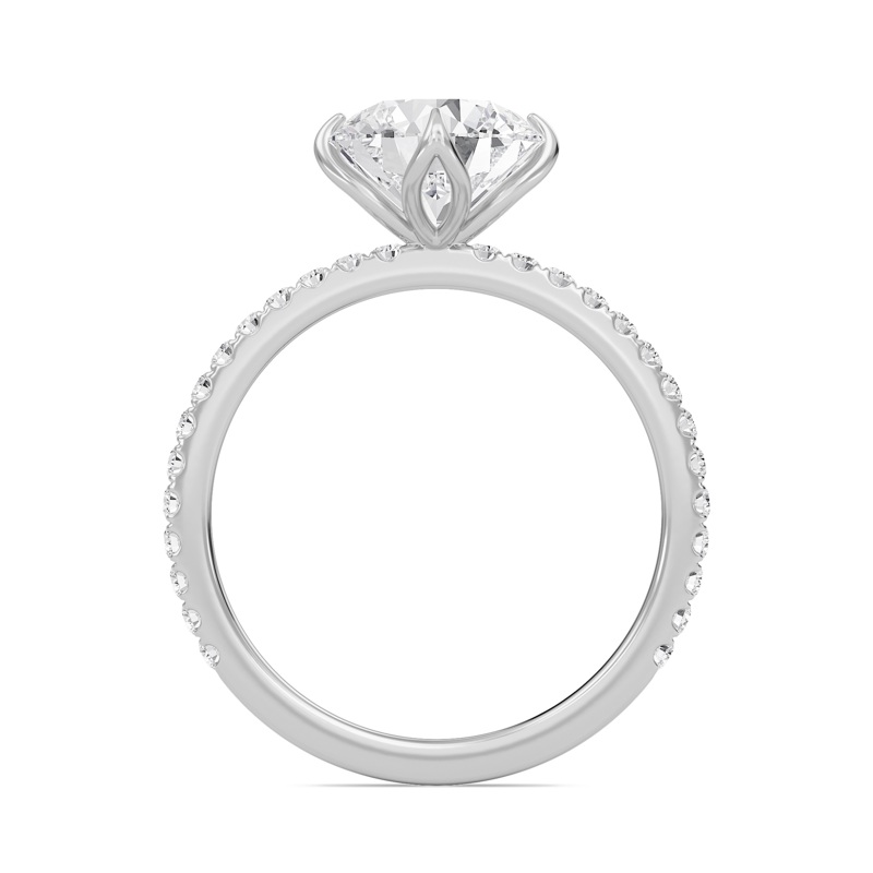 Pave Claw Prong Engagement Ring