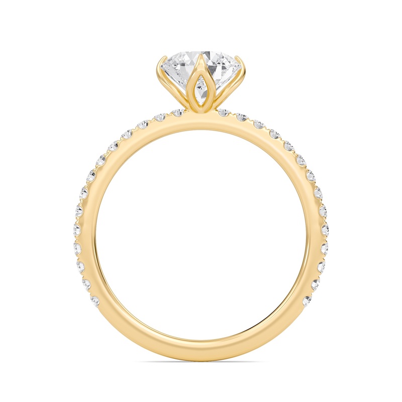 Pave Claw Prong Engagement Ring