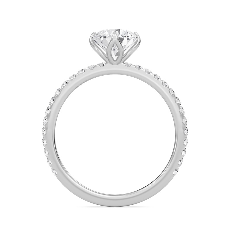 Pave Claw Prong Engagement Ring