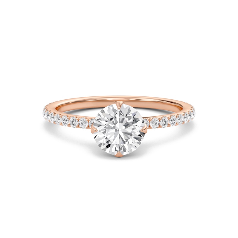 Pave Claw Prong Engagement Ring