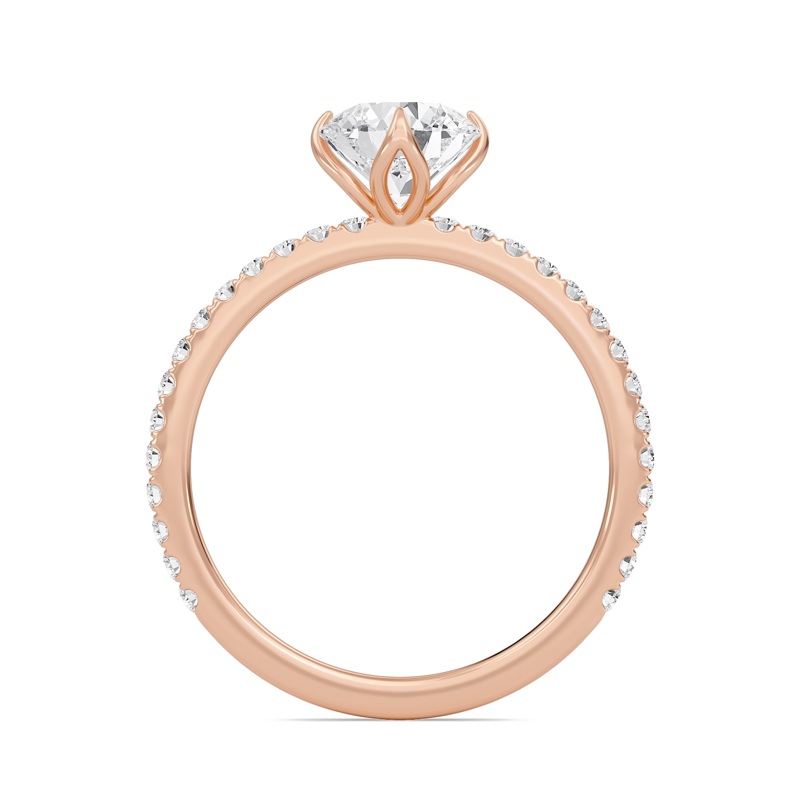 Pave Claw Prong Engagement Ring