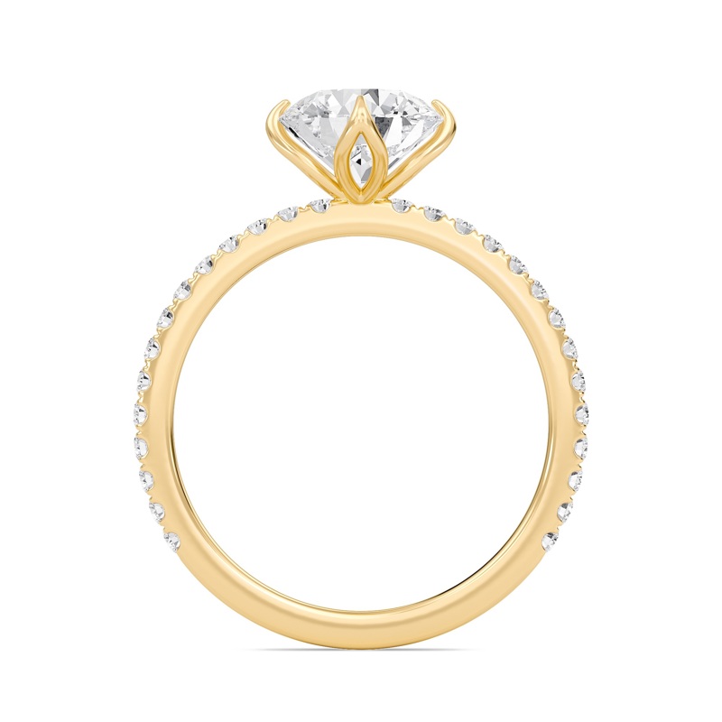 Pave Claw Prong Engagement Ring