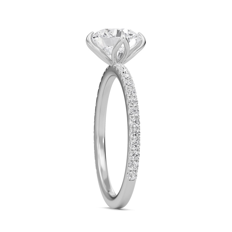 Pave Claw Prong Engagement Ring