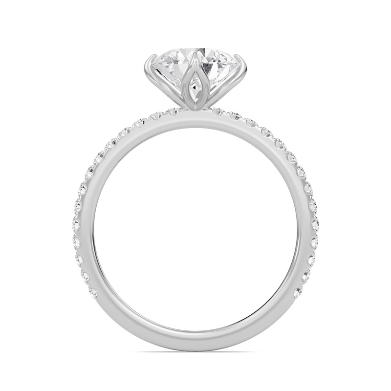 Pave Claw Prong Engagement Ring