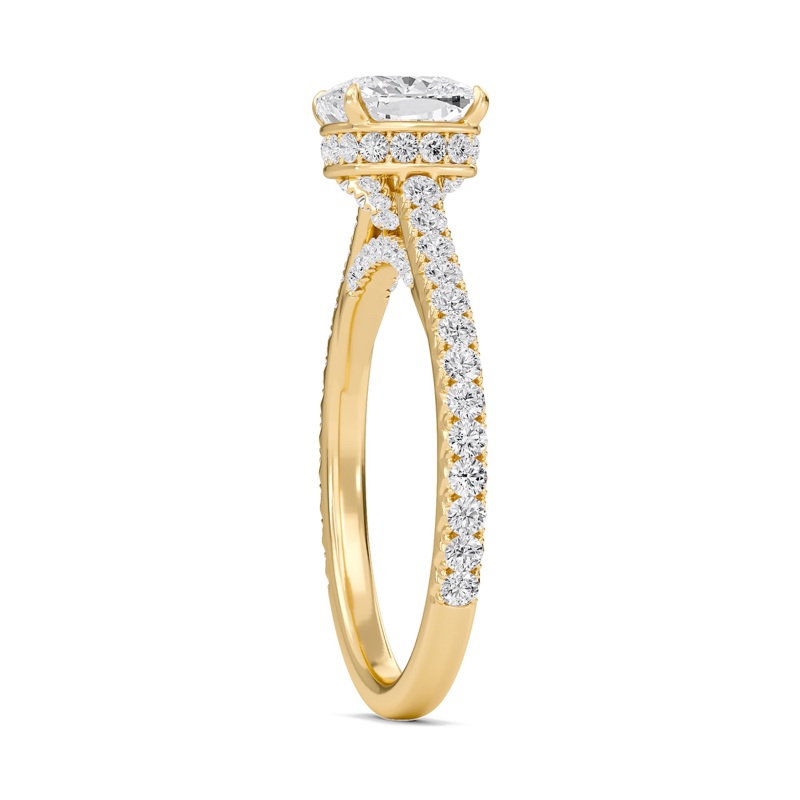 Cathedral Pave Gallery Engagement Ring